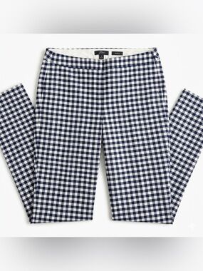 J. Crew Navy and White Gingham Martie Dress Pants Women’s 6